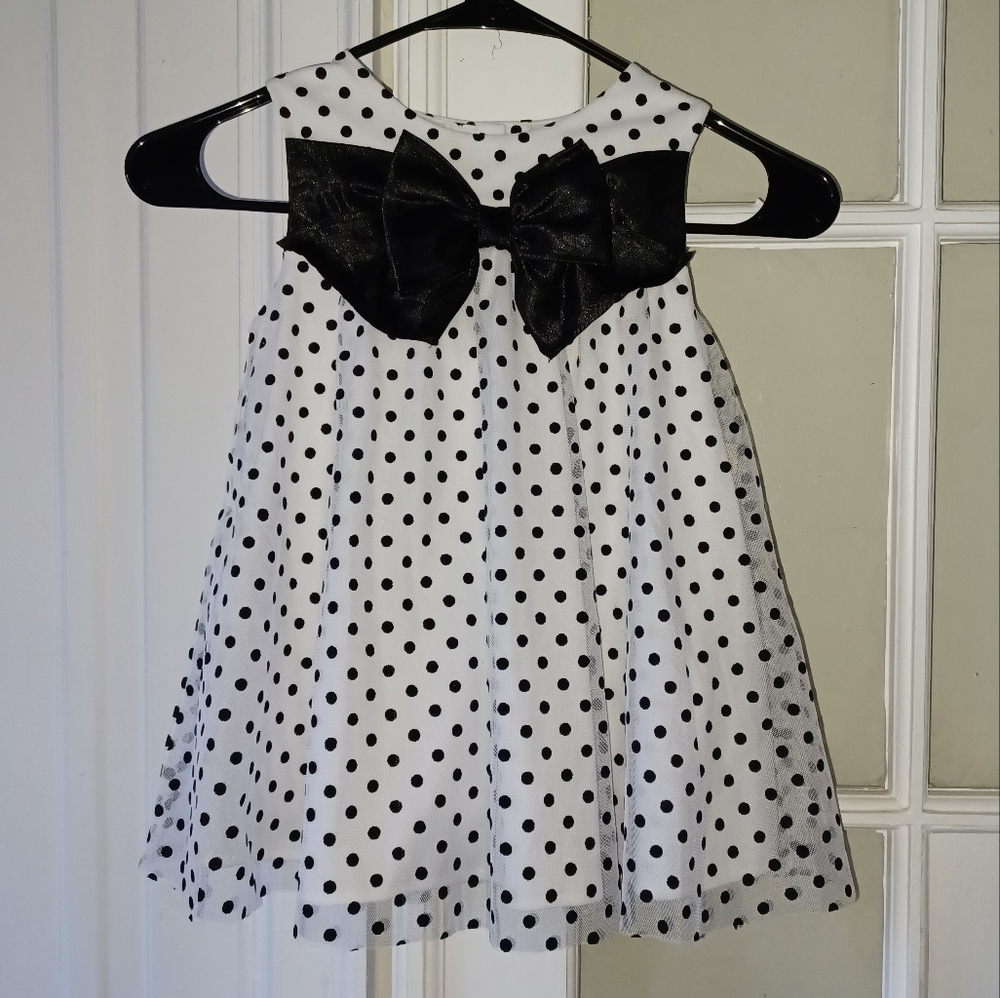 NWT Vintage Rare, Too Polkadot Dress With Big Bow 4T